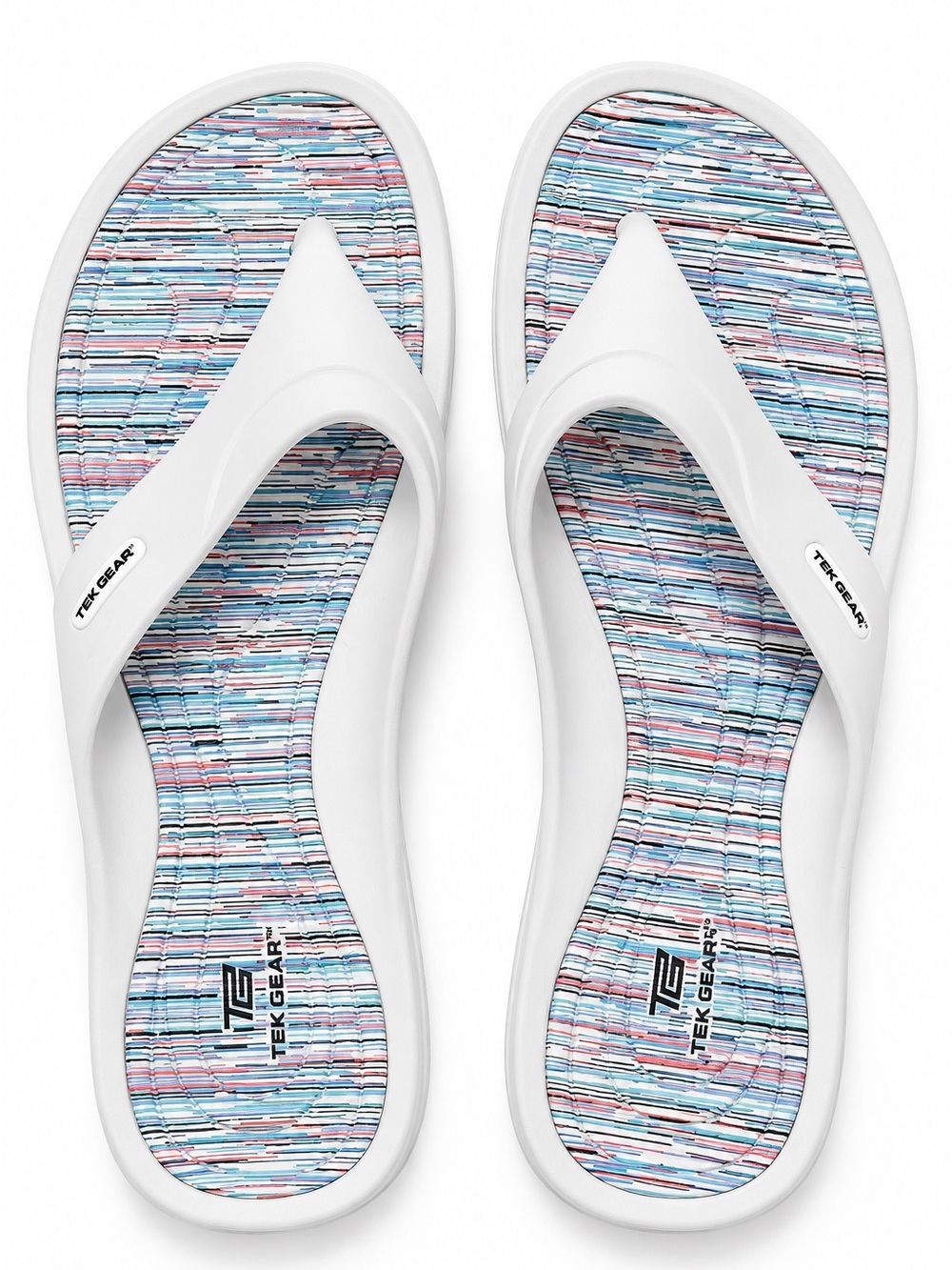 NWT Tek Gear Aquifer Women’s Comfort Flip Flop Sandals White Size 9/10 or 11